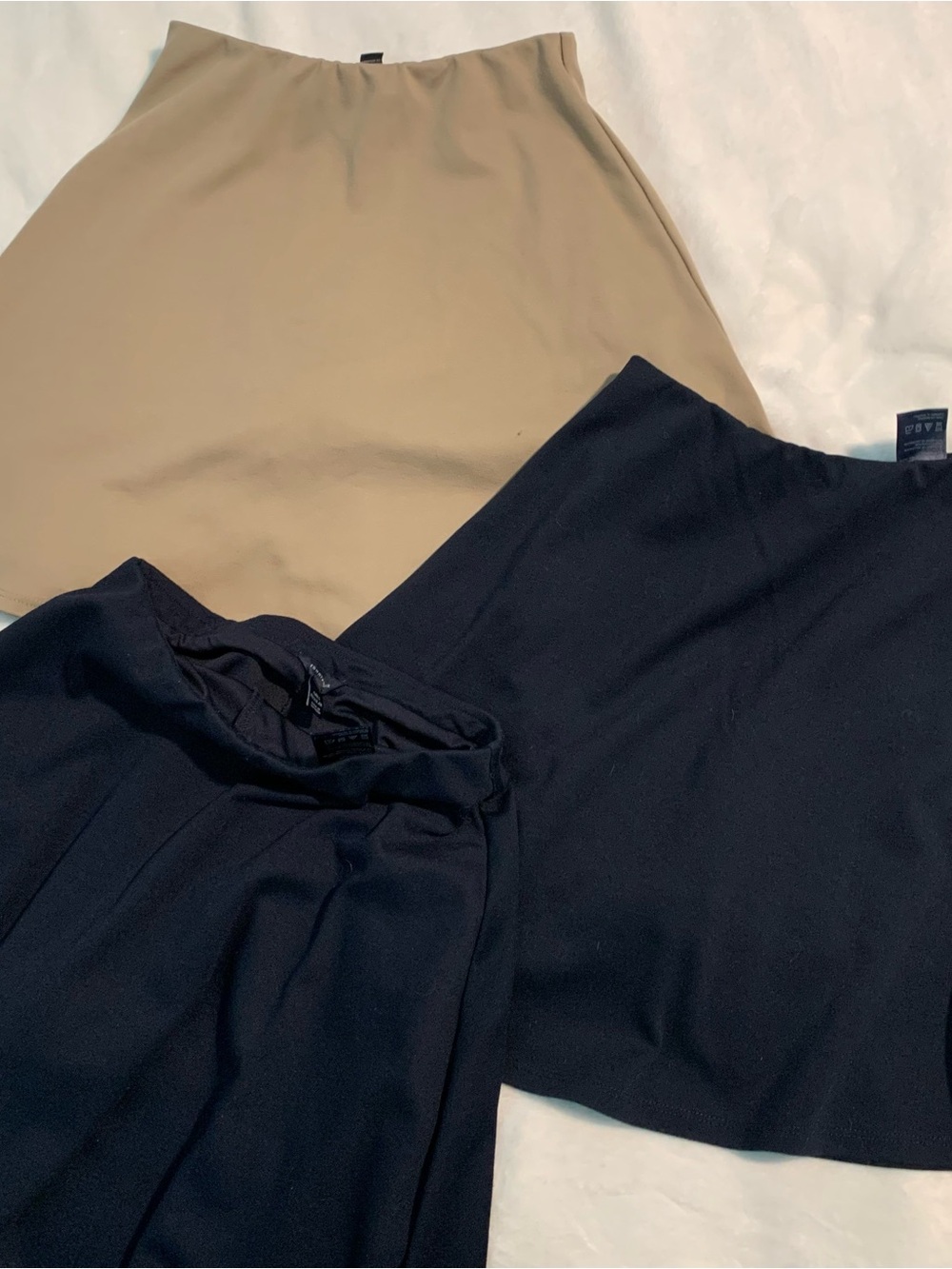 3-Pack Girls Uniform Skirts - Tan and Navy